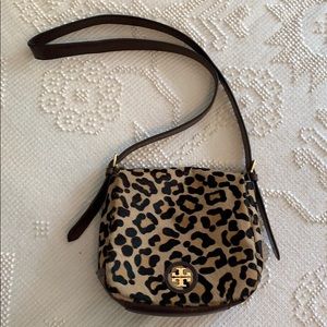 Tory Burch leopard flap purse